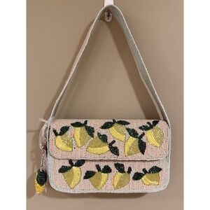 New Release Handcrafted in India Pink Lemon Shoulder Beaded Bag Viral TikTok